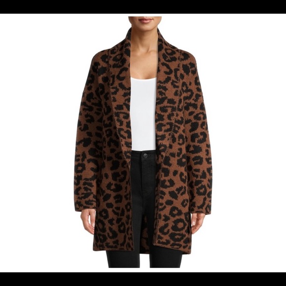 Time and Tru Sweaters - Time & Tru Leopard cardigan
